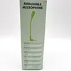 The image shows the side panel of a product box for an attachable microphone. It features a diagram of the microphone and a list of technical specifications. Produktbild-Vorschau