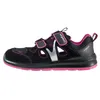 A side view of a black and pink safety sandal for women. Produktbild-Vorschau