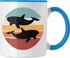 Trendation - Retro Orca Tasse Geschenk Ozean Waal (Blau) Produktbild-Vorschau 1