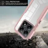A pink phone case is shown in a dynamic, action-oriented scene, suggesting durability and protection. Produktbild-Vorschau