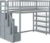 Łóżko na poddaszu Sweiko 90 x 200, wysokie ogrodzenie z Podgląd zdjęcia produktu 8