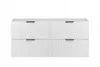 A white, modern bathroom vanity with two drawers, shown against a white background. Voir les images du produit