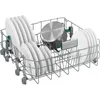The image shows the inside of a dishwasher rack filled with clean dishes and a pot. Produktbild-Vorschau