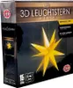 The image shows the packaging of a yellow LED 3D light star. Produktbild-Vorschau
