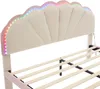 A close-up view of a bed frame's headboard and slats. Náhled obrázku produktu
