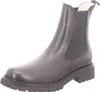 A black leather Chelsea boot with a white fuzzy lining is shown against a white background. Produktbild-Vorschau