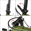 A three-panel image showing how to adjust the handlebars of an electric bike. Produktbild-Vorschau