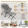 Křeslo COSTWAY s podnožkou, relaxační křeslo s područkami, Náhled obrázku produktu 9