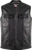 Herren Jeans Lederweste aus Rindsleder Weste Kutte Biker Produktbild-Vorschau 2