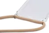A close-up view of a phone case with a beige lanyard attached. Produktbild-Vorschau