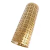 A gold-colored metal umbrella stand with a decorative cut-out pattern, shown against a white background. Náhled obrázku produktu