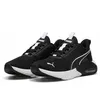 A pair of black Puma running shoes with white accents, displayed against a white background. Produktbild-Vorschau