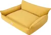 A yellow dog bed with raised sides, shown from a slightly elevated angle against a white background. Náhľad obrázku produktu