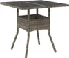vidaXL Gartentisch mit Glasplatte Grau 80x80x75 cm Poly Produktbild-Vorschau 1
