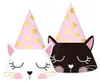 6 Partyhüte aus Pappe mit Katzenmotiv für Produktbild-Vorschau 1