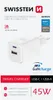 Swissten, zasilacz USB-C GaN 45W + USB 18W do szybkiego Podgląd zdjęcia produktu 9
