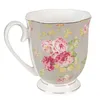 Clayre & Eef Tasse 290 ml Grün Weiß Porzellan Blumen Produktbild-Vorschau 2