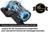 A cutaway view of a vacuum cleaner's internal mechanism, with a warranty badge and descriptive text. Voir les images du produit