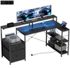 HOMCOM Gaming Tisch L-förmiger 165 x 80 cm Schreibtisch mit Produktbild-Vorschau 1