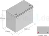 A diagram of a car battery with dimensions indicated, and a smaller diagram showing terminal placement. Produktbild-Vorschau
