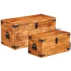 vidaXL Set di cassapanche a 2 pezzi Legno di mango grezzo Anteprima dell’immagine prodotto 3