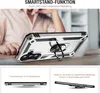 A person's hands are visible in the background, holding a phone case with a ring stand. Produktbild-Vorschau