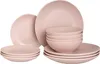 BELIANI Tafelservice 18-teilig Rosa aus Steinzeug Produktbild-Vorschau 1