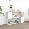 A white bookshelf with decorative items and books on it, placed against a white wall. Produktbild-Vorschau