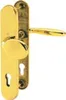 A brass door handle set with a keyhole. Podgląd zdjęcia produktu