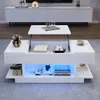okwish Hochglanz-Couchtisch mit LED und Verstecktes Produktbild-Vorschau 1
