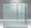 A square piece of clear glass with dimensions indicated by text. Produktbild-Vorschau
