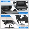 A collage of close-up images showcasing different features of a black gaming chair. Produktbild-Vorschau