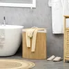 Kosz na pranie HOMCOM z bambusa z pokrywką, 55 l, pojemnik Podgląd zdjęcia produktu 2