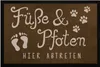 Fußmatte Füße und Pfoten hier abtreten Spruch lustig Hund Produktbild-Vorschau 1