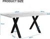MODFU Table À Manger Avec Piètement Croisé Noir, Plateau Voir les images du produit 7