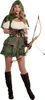 A woman dressed as Robin Hood holding a bow and arrow. Podgląd zdjęcia produktu