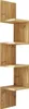 A wooden corner shelf unit against a white background. Voir les images du produit