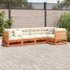 vidaXL 5-tlg. Garten-Sofagarnitur mit Kissen Wachsbraun Produktbild-Vorschau 2