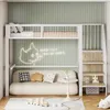 A loft bed with a sofa underneath, decorated with a neon sign. Podgląd zdjęcia produktu