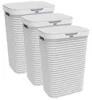Rotho 3er-Set Wäschesammler 55 L Country  - Wäschekorb groß Produktbild-Vorschau 1
