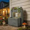 Outsunny Springbrunnen 2-stufig Gartenbrunnen mit LED Produktbild-Vorschau 2