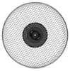 A close-up, top-down view of a fan guard with a black motor housing in the center. Produktbild-Vorschau