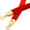 Close-up of two red velvet ropes with gold clasps. Produktbild-Vorschau