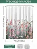 Waterafstotende douchegordijn met bloemenprint, polyester, Productafbeelding-voorbeeld 4