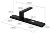 A diagram showing the dimensions of a black door handle set. Produktbild-Vorschau