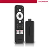 A black Thomson streaming stick and remote control are displayed on a white background. Produktbild-Vorschau