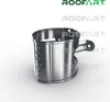 A 3D render of a metal gutter bracket on a white background. Produktbild-Vorschau