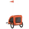 vidaXL Remorque pour vélo pour chiens Orange Tissu Oxford Voir les images du produit 8