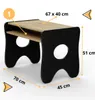 ensemble de meubles noirs pour enfants bureau et chaise, Voir les images du produit 3