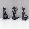 Yoga Deko Figur 3er Set Schwarz Frau Skulptur Yogapose Produktbild-Vorschau 5